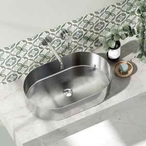 KARAG JUPITER Νιπτήρας επικαθήμενος ανοξείδωτος JUPITER Brushed Steel BB6808-BS KARAG 55x35x11cm KARAG-5206836666334