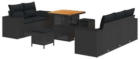 vidaXL Σετ Καναπέ Κήπου 8 pcs Μαύρο συνθετικό ρατάν