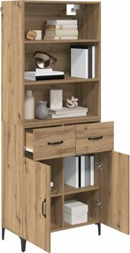 vidaXL Highboard Artisan Oak 69,5 x 34 x 180 εκ. Επεξεργασμένο ξύλο