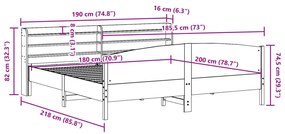 ΣΚΕΛΕΤΟΣ ΚΡΕΒΑΤΙΟΥ ΧΩΡΙΣ ΣΤΡΩΜΑ 180X200 ΕΚ ΜΑΣΙΦ ΞΥΛΟ ΠΕΥΚΟΥ 3306957