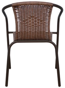 ΠΟΛΥΘΡΟΝΑ ΚΑΡΕΚΛΑ CAMEL HM5015.02 ΚΑΦΕ ΜΕΤΑΛΛΙΚΗ ΜΕ WICKER 48x48-53x72 cm - HM5015.02