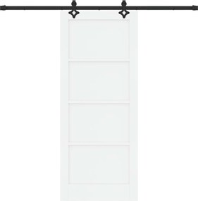 VidaXL Συρόμενη Πόρτα ORKDAL 83 x 202 εκ. Επεξεργασμένο Ξύλο Λευκό