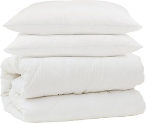 vidaXL Σετ Παπλωμάτων 3 pcs Λευκό Μικροΐνες και Φτερά Από Πούπουλο