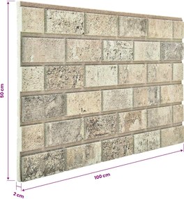 vidaXL Πάνελ τοίχου 10 pcs Άμμος 100 x 50 cm Αφρός EPS