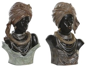 Διακοσμητική Φιγούρα DKD Home Decor 26 x 17 x 40 cm Μαύρο Μπεζ Αποικιακό Αφρικάνα (x2)