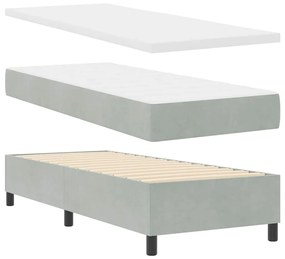 vidaXL Κρεβάτι Box Spring LED με Στρώμα Ανοιχτό γκρι 80 x 200 cm