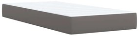 vidaXL Κρεβάτι Boxspring με Στρώμα Γκρι 80 x 200 εκ. Συνθετικό Δέρμα