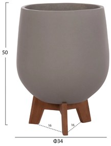 ΣΕΤ 3 ΓΛΑΣΤΡΕΣ ΜΕ TEAK ΒΑΣΕΙΣ TRYLL HM4681.03 FIBER CEMENT--ΓΚΡΙ