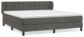 ΚΡΕΒΑΤΙ BOXSPRING ΜΕ ΣΤΡΩΜΑ ΣΚΟΥΡΟ ΓΚΡΙ 180X200 ΕΚ. ΒΕΛΟΥΔΙΝΟ 3127746