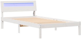 vidaXL Σκελετός Κρεβατιού Λευκό 90 x 200 cm Μασίφ ξύλο πεύκου