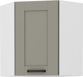 Κρεμαστό ντουλάπι γωνιακό Nelor 60x60 GN 72 1F-Γκρι σπέσιαλ - Λευκό