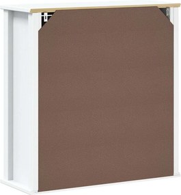 vidaXL Ντουλάπι Μπάνιου Επιτοίχιο BERG Λευκό 69,5x27x71,5εκ Μασίφ Ξύλο
