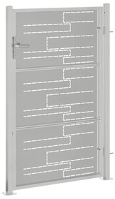 Πόρτα Περίφραξης Κήπου 100 x 125 εκ. από Ανοξείδωτο Ατσάλι - Ασήμι