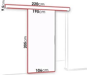 Συρόμενη πόρτα Malibu Plus-Karudi-Μήκος: 106 εκ.