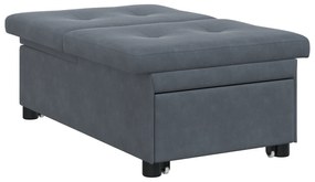 vidaXL Καναπές-Κρεβάτι Σκούρο γκρι 67 x 194 x 38 εκ Βελούδο