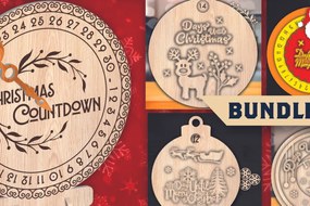 Σετ των 2 Intra απο ξύλο plywood 3mm-4mm πάχος για Χριστουγεννιάτικη αντίστροφη μέτρηση Δίασταση 15x15 cm INTRAFABR-107913721