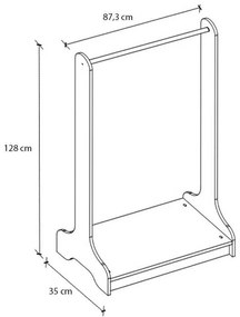 Έπιπλο εισόδου Belgum Megapap χρώμα pine oak 87,3x35x128εκ.