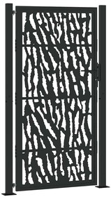 vidaXL Πόρτα Κήπου Μαύρη με Σχέδιο Ατσάλινης Γραμμής 100x175 εκ.