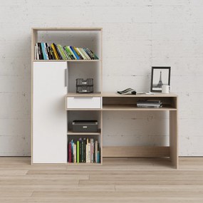 Insi Function Plus Combi γραφείο με βιβλιοθήκη 162,8x60,35x155,4εκ. Λευκό / Δρυς 0111.TV73