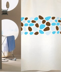 Κουρτίνα Μπάνιου (180x200) Με Κρίκους San Lorentzo Pebbles Turquoise