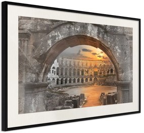 Αφίσα - Sunset in the Ancient City - 30x20 - Μαύρο - Με πασπαρτού