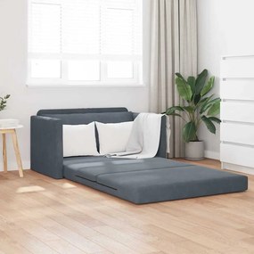 vidaXL Καναπές Κρεβάτι 2 σε 1 Σκούρο Γκρι 124x204x61 cm Βελούδο