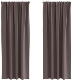 vidaXL Κουρτίνες συσκότισης με κουρτίνες 2 pcs Σκούρο καφέ Σκούρο καφέ