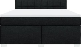 vidaXL Κρεβάτι Boxspring με Στρώμα Μαύρο 180x200 εκ. Υφασμάτινο