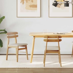 vidaXL Καρέκλα τραπεζαρίας 2 pcs Φυσικό και Ανοιχτό