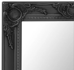Καθρέφτης Τοίχου με Μπαρόκ Στιλ Μαύρος 60 x 40 εκ. - Μαύρο