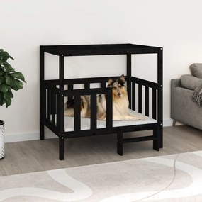 Κρεβάτι Σκύλου Μαύρο 105,5x83,5x100 εκ από Μασίφ Ξύλο Πεύκου - Μαύρο