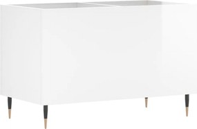 vidaXL Δισκοθήκη Γυαλιστερή Λευκή 74,5x38x48 εκ. Επεξεργασμένο Ξύλο