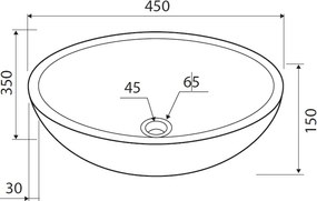 Karag Leonor SOPH Cream 45x35 - Πέτρινος Νιπτήρας Επιτραπέζιος