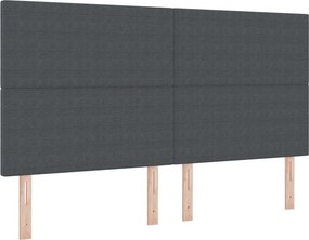 vidaXL LED Κρεβάτι με βάθρο Σκούρο Γκρι και Λευκό 180 x 200 cm