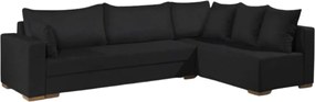 Γωνιακός καναπές Trendy-Αριστερή-265φ 165β εκ.-Μαύρο