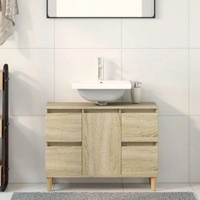 vidaXL Ντουλάπι Νιπτήρα Sonoma Δρυς 80x33x60 εκ. Επεξεργασμένο Ξύλο