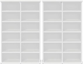 vidaXL Ντουλάπα CD 2 τμχ. Λευκό 60 x 17 x 92 εκ. Επεξεργασμένο Ξύλο