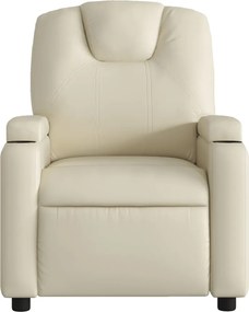 vidaXL Πολυθρόνα Ανακλινόμενη Κρεμ από Συνθετικό Δέρμα