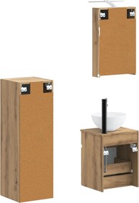 vidaXL Σετ Επίπλων Μπάνιου 4 τμχ. Artisan Δρυς