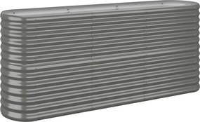 vidaXL Ζαρντινιέρα Γκρι 152x40x68 εκ. Γαλβανισμένος χάλυβας