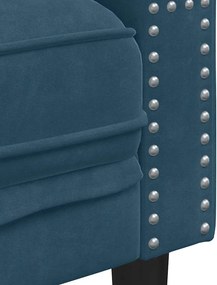 vidaXL Καναπές Διθέσιος Chesterfield με Στηρίγματα Μπλε Βελούδο