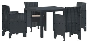 vidaXL Σέτ φαγητού για κήπο 5 pcs Ανθρακί Πολυπροπυλένιο