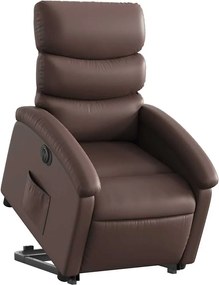 vidaXL Πολυθρόνα Ηλεκ Ανακλινόμενη με Ανύψωση Συνθετικό Δέρμα