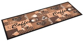 vidaXL Πατάκι Κουζίνας Σχέδιο Coffee Καφέ Πλενόμενο 60 x 180 εκ.