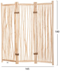 Παραβάν Με 3 Φύλλα Zendor Κλαδιά Teak Σε Φυσικό 165x180Υεκ.