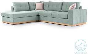 Γωνιακός καναπές δεξιά γωνία Boston pakoworld ύφασμα ciel-cream 280x225x90εκ - Ύφασμα - 168-000026