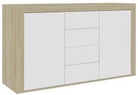 vidaXL Μπουφές Λευκό / Sonoma Δρυς 120 x 36 x 69 εκ. από Μοριοσανίδα