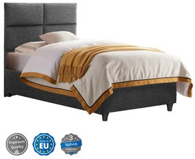 ΚΡΕΒΑΤΙ MILO ΑΠΟ ΓΚΡΙ ΥΦΑΣΜΑ HM652.01 ΓΙΑ ΣΤΡΩΜΑ 90x200 εκ. (1 Τεμμάχια)