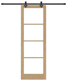 vidaXL Συρόμενη Πόρτα ORKDAL Καφέ 78 x 232 cm Ξύλο και μέταλλο