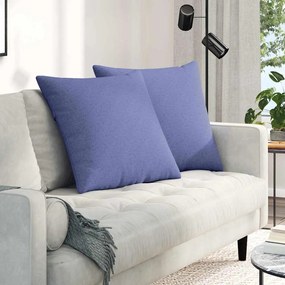 vidaXL Μαξιλάρι Καναπέ 2 pcs Μπλε τζην 80 x 80 cm ύφασμα